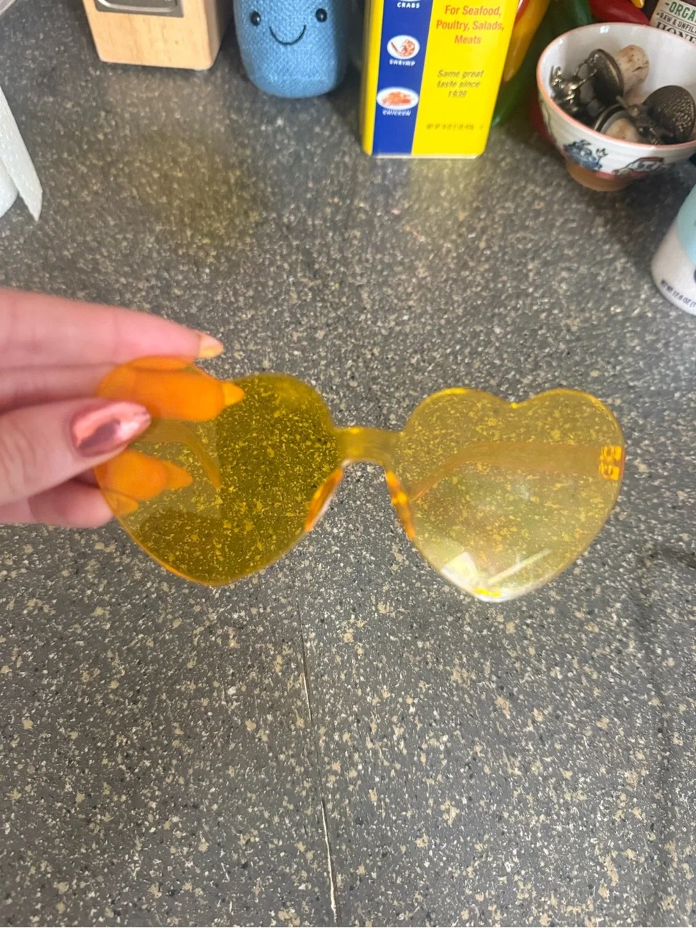 Yellow heart sunglassses